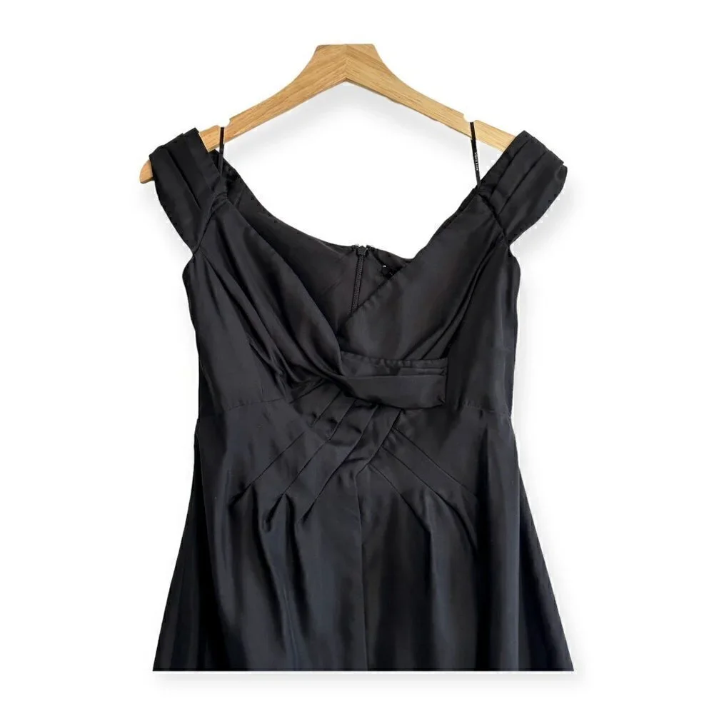 New with Tags,‎ Black Halo Silk Sleeveless Pleated Sheath Dress, Size 8, Black - Picture 7 of 15